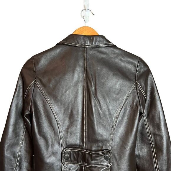 Sandra Angelozzi brown genuine leather jacket - Picture 6 of 10